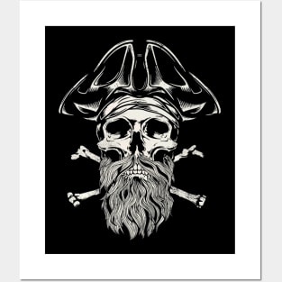 Pirate Skull - Beard Sailor Posters and Art